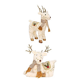 2pcs Holiday Ornament Cartoon Birthday Gifts Elk Doll Ornament Party Decor