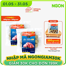 Combo 2 gói Bò viên Tâm Lợi 500gr, loại cao cấp - Đảm bảo sức khoẻ