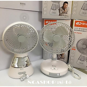 Mua QUẠT TÍCH ĐIỆN ÔNG TÂY KM-F0296 CÓ ĐÈN LD   QUẠT SẠC TÍCH ĐIỆN ĐỂ BÀN   QUẠT TÍCH ĐIỆN MINI