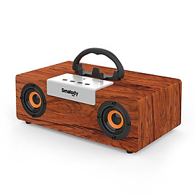 Loa di động Hộp âm thanh không dây bằng gỗ cổ điển siêu trầm âm thanh nổi TF Khe cắm Super TWS chống bụi