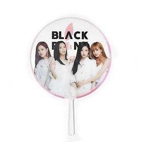 Quạt cầm tay trong suốt in hình Black Pink