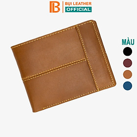 Ví nam, bóp nam da bò sáp Bụi Leather V106 - Bảo hành 12 tháng