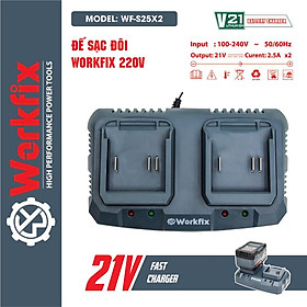 Mua Sạc pin máy khoan - máy siết bulong - máy bắn vít Workfix chân sạc phổ thông  sạc nhanh 2.0A  - Sạc Đôi 2.5Ax2
