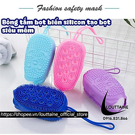 Mua Bông tắm bọt biển silicon tạo bọt kỳ ghét cọ chà lưng tẩy tế bào da chết miếng mút 2 mặt siêu mềm