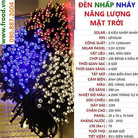 Mua Đèn LED nhấp nháy 4 mầu/dây NĂNG LƯỢNG MẶT TRỜI 100 BÓNG - 12M