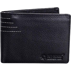 Ví Nam Viền Chỉ Huy Hoàng HT2129 (12.5 x 10 cm) - Đen