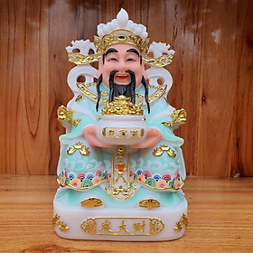 Mua Ông thần tiền đá 12in cao 30 cm màu xanh lam mang lại may mắn tài lộc rất đẹp
