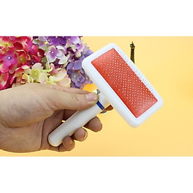 Lược chải xù cán trắng, lược chải lông chó mèo