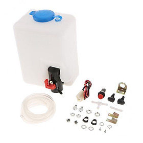 2x1Set Washer Tank Pump Bottle Kit Universal Windshield Wiper System Reservoir