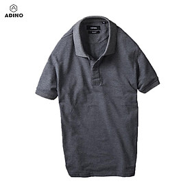 Áo polo nam ADINO màu xanh đen vải cotton co giãn nhẹ dáng công sở slimfit hơi ôm trẻ trung PL42