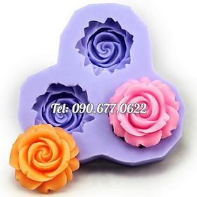 Mua Khuôn silicone làm rau câu 3 hoa hồng - Mã số 1397
