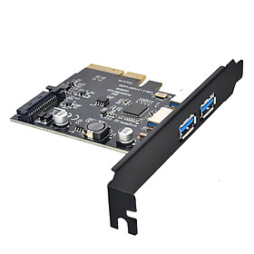 USB3.2  10Gbps Pci--a Expansion Card Professional Measure 5.9x3.3x1.2inch Solid Capacitors Convenient Installation Adapter Black