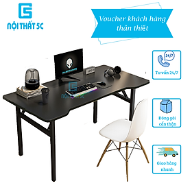 Mua Bàn gaming gấp gọn mặt gỗ mdf phủ melamine dày 1.5cm  bàn làm việc xếp gọn chân sắt hộp 4x4cm sơn tĩnh điện chống gỉ chắc chắn