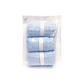 Khăn nhỏ vải bông 9 lớp L'Ange sợi bông cấp y tế và bao bì kháng khuẩn 22x22cm - Xanh (set 3 cái)