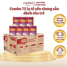 Thùng 72 lọ Yến Sào Win'snest Kids 250mg (20%) Tổ Yến Chưng Sẵn Dành Cho Trẻ (70 Ml/ Lọ)