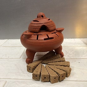 Mua Lư xông trầm  (mẫu lư gốm đất nung bát tràng)  tặng 10 nụ trầm