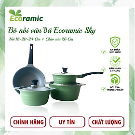 Mua Bộ 3 Nồi + 1 Chảo Vân Đá Sky Spot Ecoramic Chính Hãng Chống Dính  Siêu Bền