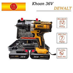 Máy khoan pin dewalt 36V 3 chức năng, 100% lõi đồng tặng bộ phụ kiện 24 chi tiết Hàng Cao Cấp