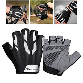 Hình ảnh sách Unisex Cycling Gloves Half Finger Bicycle Gel Padded Fingerless Sports M