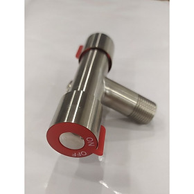Mua Van khóa nước đơn lạnh thép không gỉ 1 đầu nguồn  2 đầu sử dụng nước dùng trong phòng tắm - Đỏ