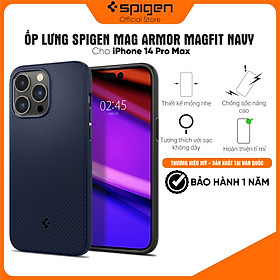 Ốp lưng Spigen Mag Armor MagFit cho iPhone 14 Pro Max - Thiết kế mỏng nhẹ, chống sốc, viền camera cao - Hàng chính hãng