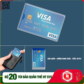 Combo 20 Túi ví bảo quản HT SYS - Chống bong tróc - Chống trầy xước Thẻ ATM, CCCD , Card Visit, Driver License Bằng Lái Xe - Dạng PET - Hàng Chính Hãng