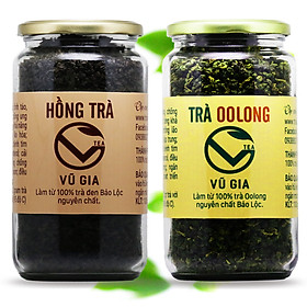 Combo Hồng Trà (200gr/hũ) +  Trà Oolong (400gr/hũ) Nguyên Chất Bảo Lộc Vũ Gia 