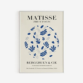 Tranh Canvas Cao Cấp Tranh Henri Matisse Blue Cut-outs Printable Poster, Matisse Modern Wall Décor