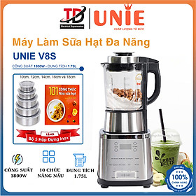 Máy Làm Sữa Hạt Unie V8S, 1.75Lit-1800W, 12 Chức Năng Xay Nấu Đa Năng, Hàng Chính Hãng