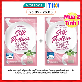 Mặt Nạ Watsons Love My Glow Silk Protein Resilience Restoring Ha Mask 21ml