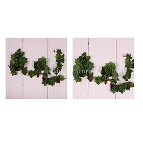 2x Artificial Silk Leaf Ivy Grape Vine Plant Fake Flower Wedding Home Decor