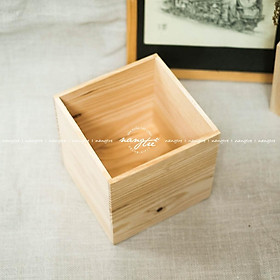 Chậu gỗ vuông, Hộp gỗ vuông decor - wooden pots