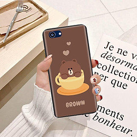 Ốp lưng dành cho điện thoại Oppo Realme 1 Viền dẻo TPU hình Gấu Nâu Cute