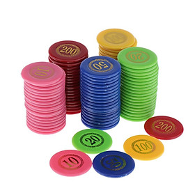 100 chiếc Quầy Tính Chip In Mặt Giá Hỗ Trợ Trị Nhựa cho Bingo Game