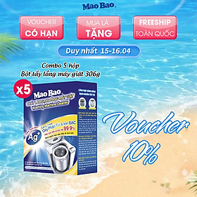 Combo 05 hộp CLS lồng máy giặt 300g Ag+