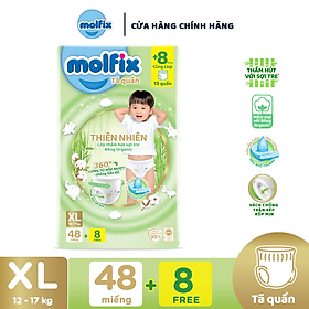 Tã/bỉm quần molfix thiên nhiên super jumbo xl - gói 48+8 miếng