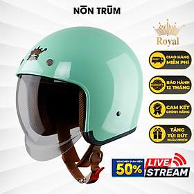 [Nontrum_vn]Mũ bảo hiểm 3/4 Royal M139 xanh ngọc bóng