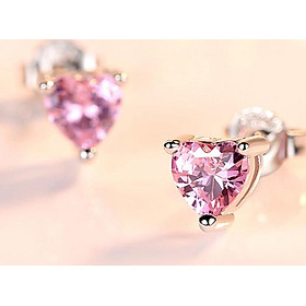 Bông tai trái tim đá zircon BH618