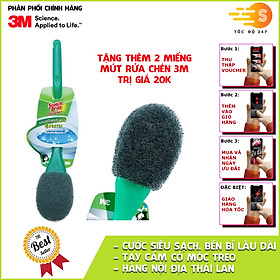 Mua Cọ toilet sợi cước nylon siêu sạch tiện dụng Scotch-Brite 3M SB-TLSS - Tặng 2 mút rửa chén  làm sạch nhanh  sợi cước bền bỉ  tay cầm chắc chắn