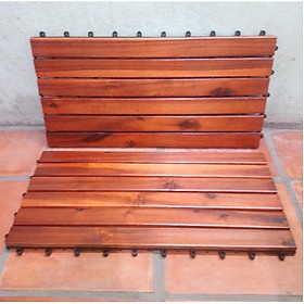 Mua sàn gỗ tự nhiên cao cấp - dài 60 cm- gõ đỏ - 2 tấm.