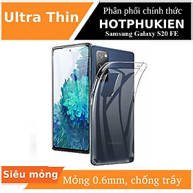 Ốp lưng silicon dẻo trong suốt mỏng 0.6mm cho Samsung Galaxy S20 FE hiệu Ultra Thin độ trong tuyệt đối, chống trầy xước - Hàng nhập khẩu