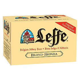 Thùng 24 Chai Bia Leffe Blonde (330ml / Chai) - Tặng 2 Ly Chính Hãng