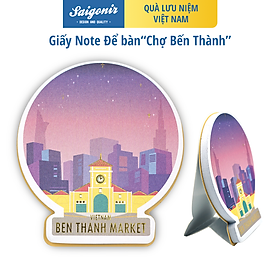 Giấy Note Ghi Chú MemoNote Saigonir Hình Ảnh Địa Danh Việt Nam Chợ Bến Thành Sài Gòn Chất Liệu Giấy Tốt Dày 50 Tờ In Nhũ Vàng Đẳng Cấp Kích Thước 7.3*8.1cm Phù Hợp Làm Quà Lưu Niệm Cho Người Nước Ngoài