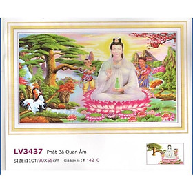 Mua Tranh thêu chữ thập Phật Quan Âm LV3437 (90x55) chưa thêu
