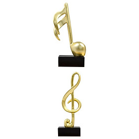 2 Pieces Music Note Sculpture Ornament Figurine Statue Photo Props Decor