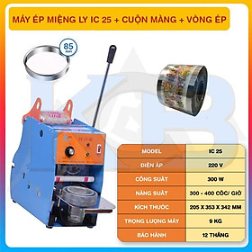 Máy Ép Miệng Ly Nhựa IC 25 Ép Cốc Trà Sữa Dùng Được Cho Nhiều Loại Cốc Từ 350 Tới 500Ml Tặng Kèm Khuôn Ép Cốc Nhựa Nhỏ