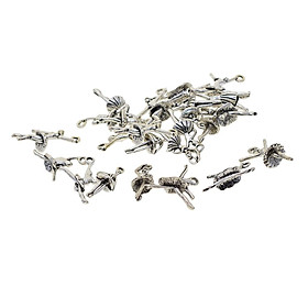 24 Pieces Tibetan Silver 3D Ballet Shape Charms Dangle Pendants Findings Jewelry Making Accessories