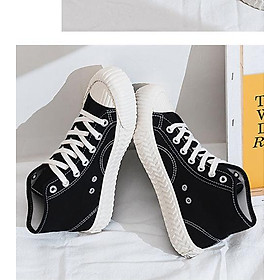 Giày thể thao sneakers nữ cổ lửng, chất liệu vải canvas bền đẹp, thời trang trẻ, phong cách Hàn Quốc