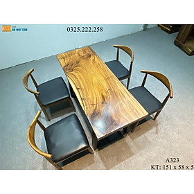 Mua Bàn Cafe Gỗ Me Tây  Bàn Sân Vườn Gỗ Me Tây  Bàn Gỗ Me Tây Nguyên Tấm Dài 1 51m Rộng 58cm Dày 5cm
