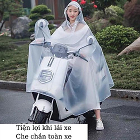 Mua (KOSUYTU) Áo Mưa Có Kính Và Chụp Gương -- Áo Mưa Loại Xịn  Dài Rộng Độ Che Phủ Cực Lớn  Chất Liệu Siêu Dai Bền (Trong Và Phản Quang - 1 Đầu Và 2 Đầu